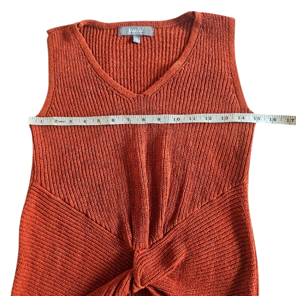 Marled By United Clothing Sleveless V Neck Knitted Top, Burnt Orange, Size XS - Picture 7 of 8
